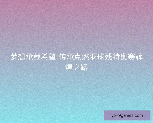 梦想承载希望 传承点燃羽球残特奥赛辉煌之路